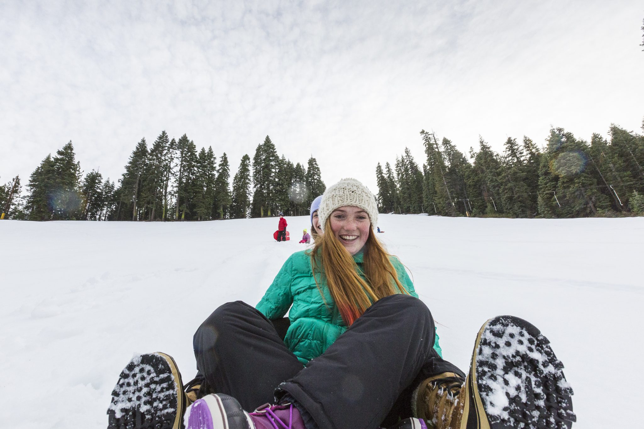 Sledding at Granlibakken