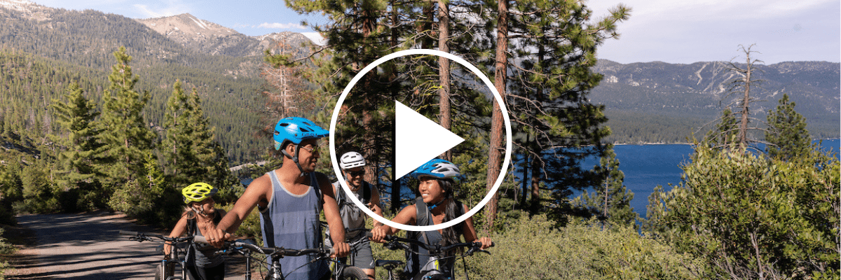 Group of friends biking